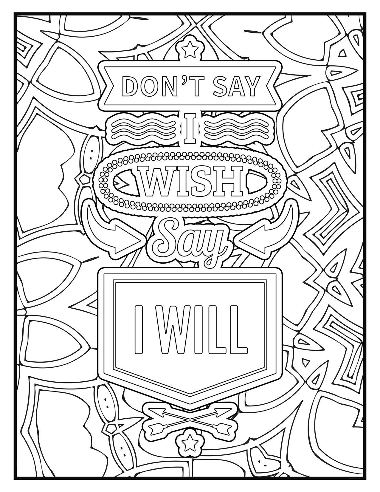 Free coloring page-Don't say I wish, say I will